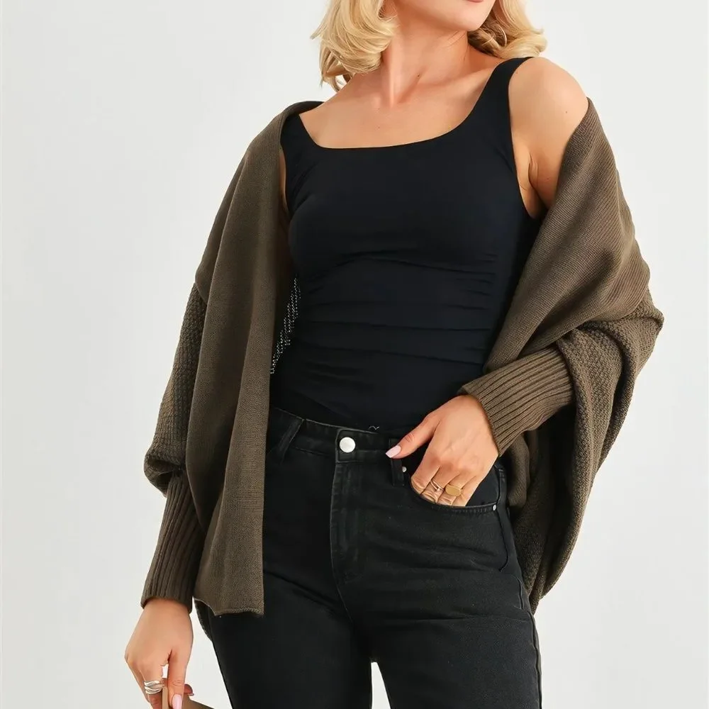 Very J Sophie Batwing Olive Cardigan - Picture 6 of 10